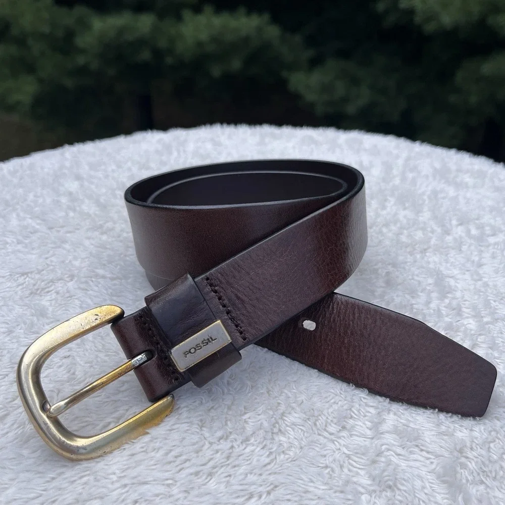 Fossil Leather Belt Mens Size M (28-32